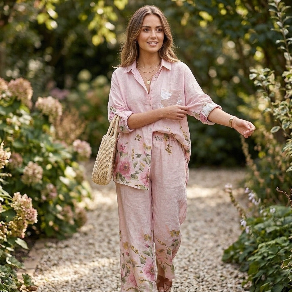 Peony Linen Set