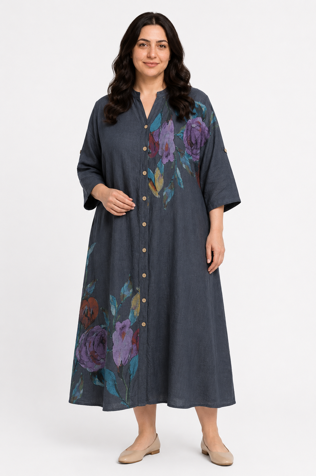 Portofino Linen Dress Brown