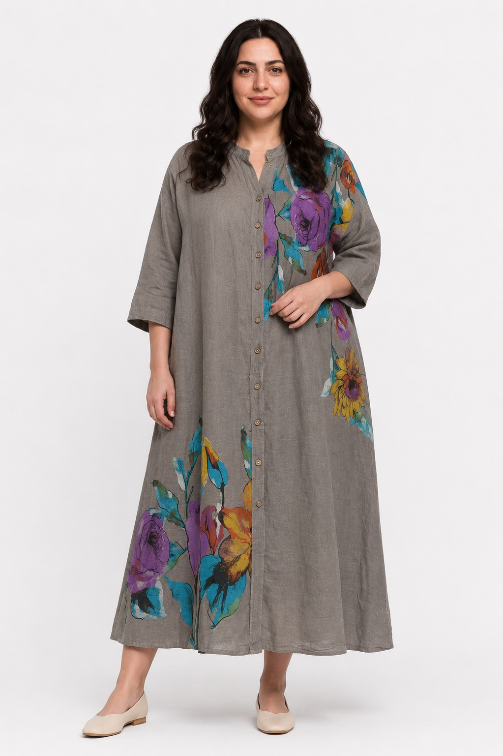 Portofino Linen Dress Brown