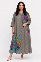 Portofino Linen Dress Brown