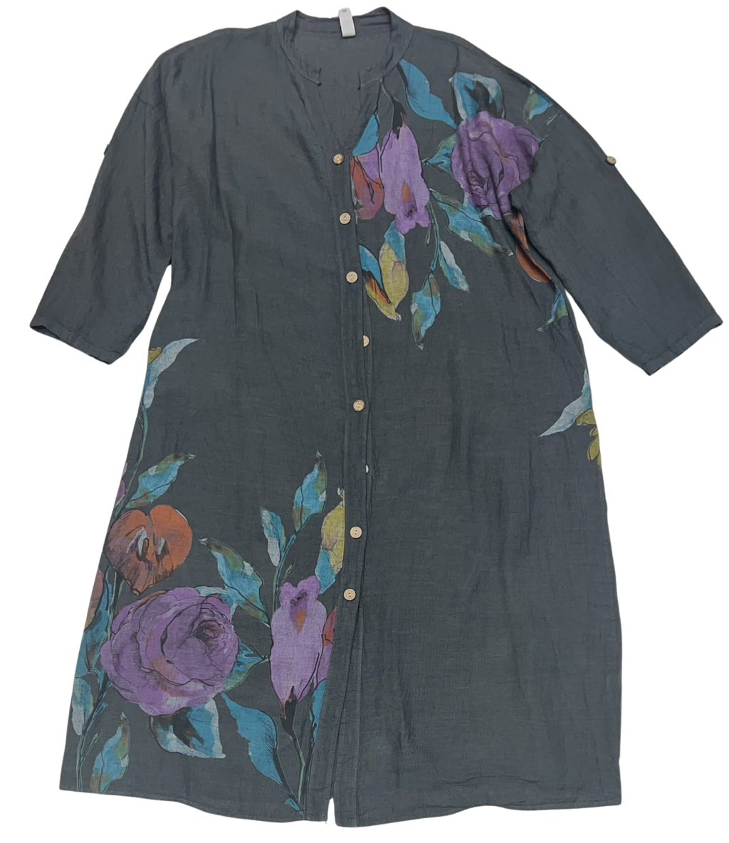 Portofino Linen Dress Brown