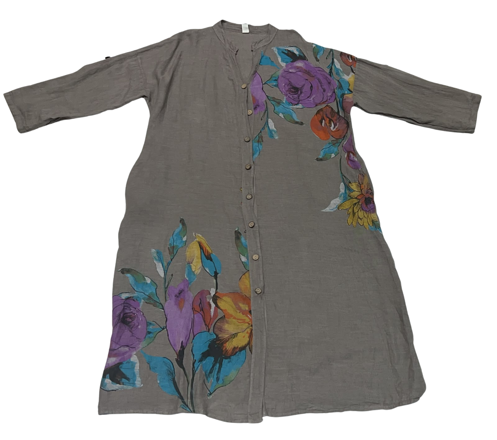Portofino Linen Dress Brown