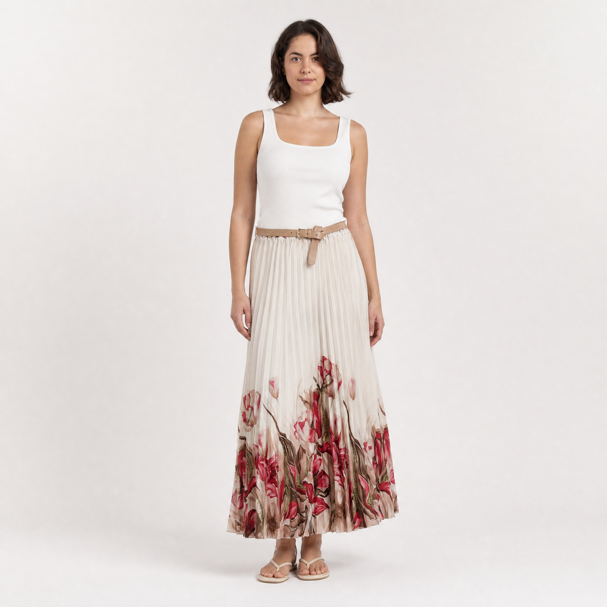 Rosé Bloom Satin Skirt