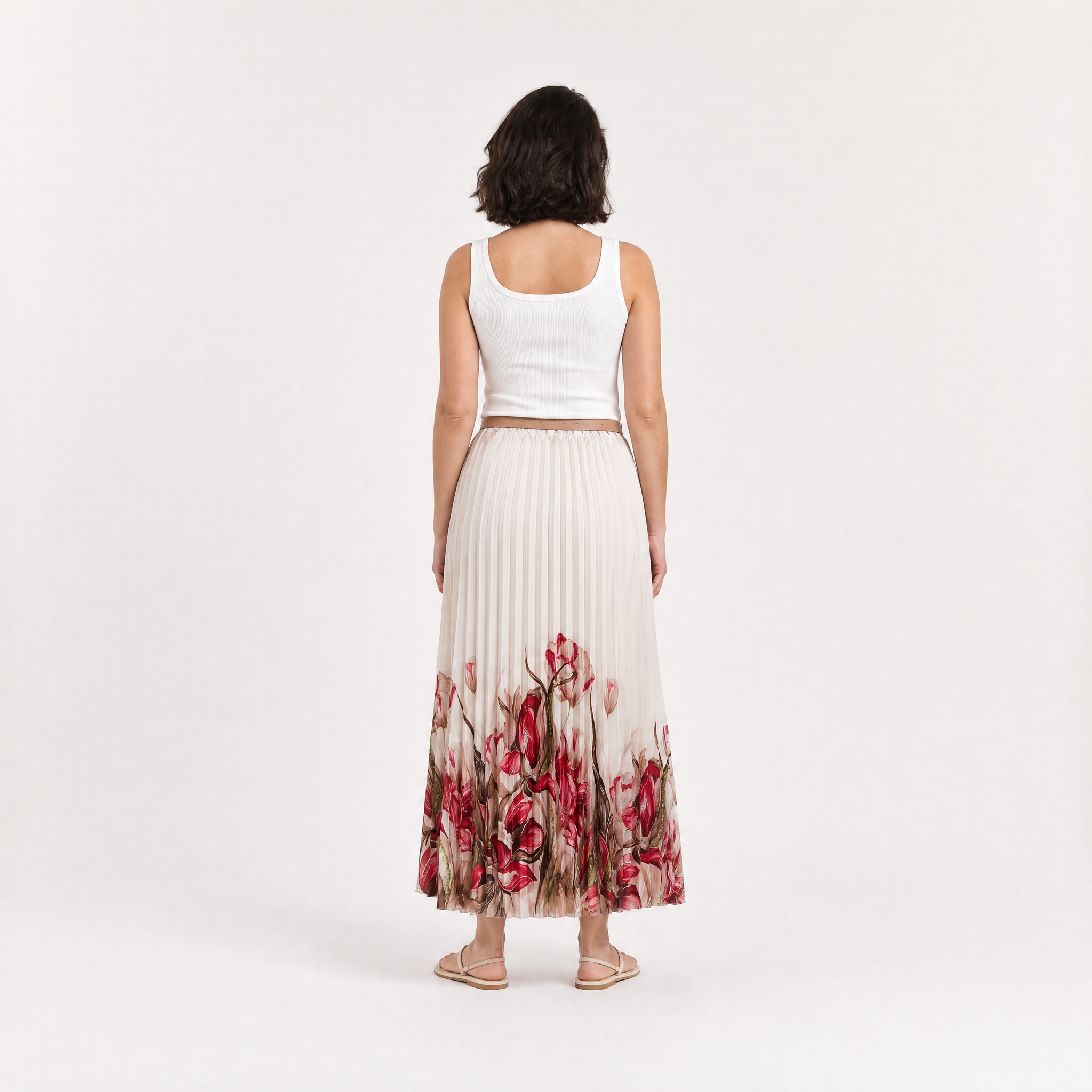 Rosé Bloom Satin Skirt