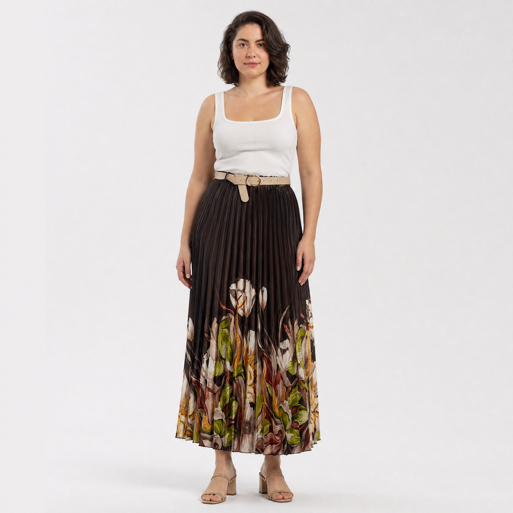 Rosé Bloom Satin Skirt