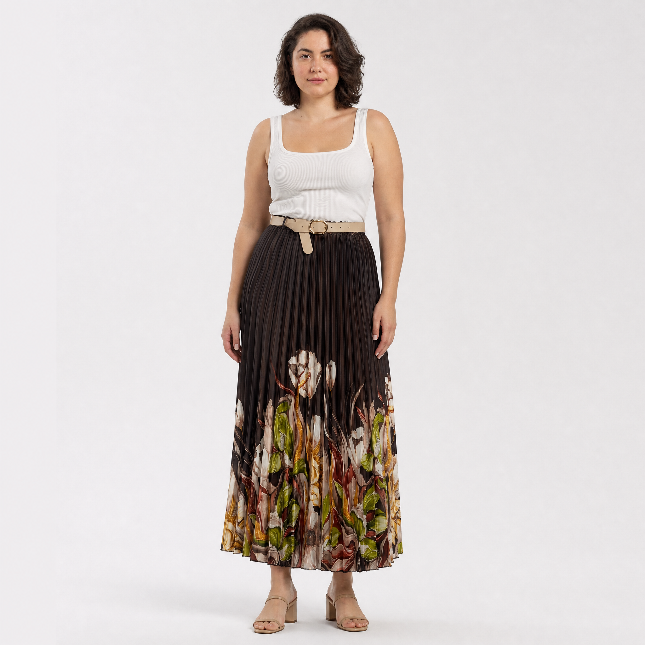 Rosé Bloom Satin Skirt