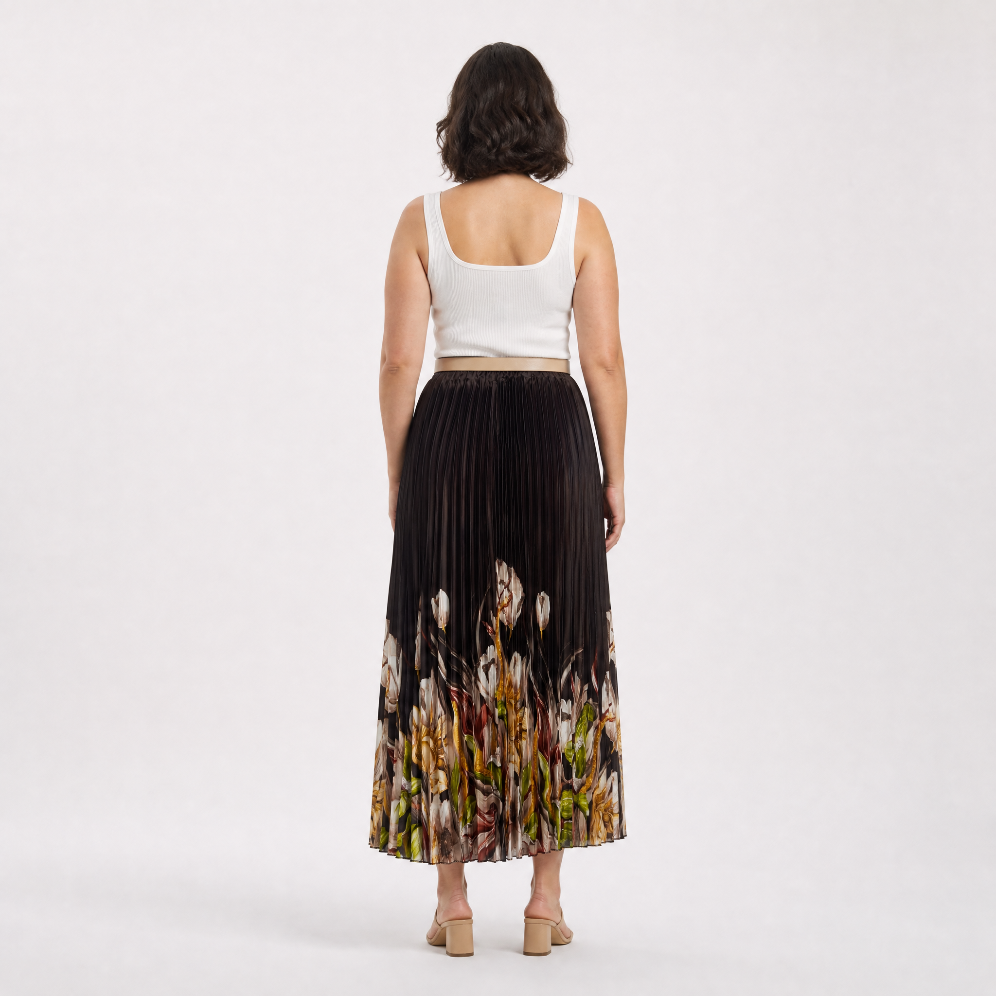 Rosé Bloom Satin Skirt